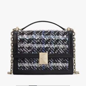 Kate Spade deco plaid tweed shoulder bag